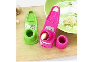TOSSPER 1pc Garlic Press Grater Mini Ginger Planer Manual Herbs Crusher and Chopper Kitchen Cooking Gadgets Random Color