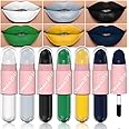 TERRIFI 6 Colors 2-in-1 Lipstick Lip Gloss, 12 Hours Long Lasting Smudge Proof Liquid Lipstick, Glamorous Personalized Color, White Grey Black Green Yellow Dark Blue Matte Lipstick