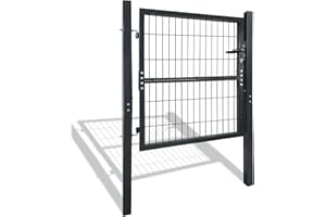 NAIZY Puerta de jardín de metal, Puerta de acero galvanizado fuerte - Rejilla de ondas individuales (100x100cm)