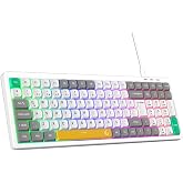 Rampage Pure Kablolu Oyuncu Klavyesi RGB Aydınlatmalı Beyaz/Gri | Low Profile Membran, T&uuml;rk&ccedil;e Q D&uuml;zen, Sessiz Tuş Yapısı, USB