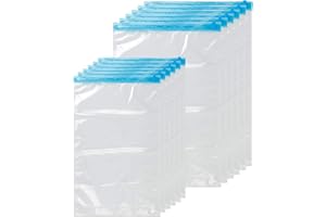 ZWMYF 12 Pezzi Sacchetti Sottovuoto Vestiti, Sacchi Buste da Viaggio, Sacco Macchina Vestiti, Sacchi Sottovuoto di Rotolo a Mano Senza Pompa per Materasso, Biancheria Letto, Cuscini