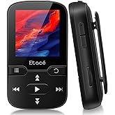 Etacé MP3 Player Bluetooth 5.3, Sport Musik-Player mit 16GB internen Speicher, UKW-Radio, E-Book, Schrittzähler, Sprachaufzei