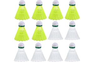 Feloyal Volantini da Badminton da 12 Pezzi, Palline da Badminton in Nylon, Volano ad Alta Stabilità e Durata, per Esterno e Interno