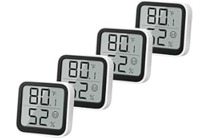 NOKLEAD Termometr, miernik wilgotności powietrza wewnątrz, mini higrometr, monitor temperatury pomieszczenia z symbolem twarzy, wskaźnik komfortu, przełącznik ℃/℉, do pokoju dziecięcego, szklarni,