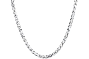 U7 Collana da uomo da donna a catena a maglia Spiga Grano in acciaio inossidabile placcato oro 18k/ nero larghezza 3/6/9 mm,lunghezza 46/51/55/61/66/71/76 cm con Confezione Regalo