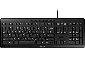 CHERRY STREAM KEYBOARD, Trådbundet Tangentbord, EU-Layout (QWERTY), Viskande Tyst Tangenttryckning, Unik Skrivkänsla, Platt D