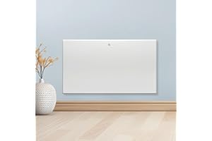 Purus 1200W White Electric Radiator Heaters for Home, Bathroom Safe Electric Heater Setback Timer Lot 20 & Advanced Thermostat Control Wall Mounted or Floor Standing Low Energy Panel Heater