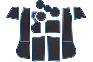 LFOTPP Compatible with V W Golf 8 MK8 GTI GTD GTE 2020-2023 Non-Slip Rubber Mats for Centre Console, Armrest Storage, Cup Holder, Door Slot, Car Interior Accessories Mat, Pack of 10 (Blue)