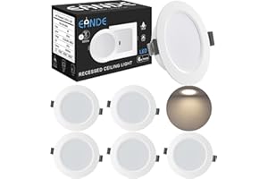Eande 6 x Faretti LED da Incasso per Cartongesso 6W 118mm, Faretti Incasso da Interno Bianco Naturale 4000K, Spot da Soffitto Ultrasottili 600LM Downlight Integrati Equivalenti a 70W, Foro 93-100mm