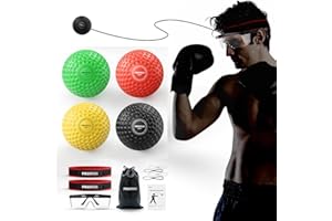 PROIRON Fascia da Boxe con Occhiali di Sicurezza, 4 Palline Reflex, 2 Fasce per Adulti/Bambini, Palla per velocità di Pugno, coordinazione Occhio-Mano, Attrezzatura da Allenamento, Boxe, MMA, Regali