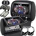 Produktbild MVpower 9"2pcs Schwarz/Grau/Beige Kopfstütze Auto KFZ DVD Player Digital Screen LCD Monitor+2pcs IR Kopfhöre (Schwarz)