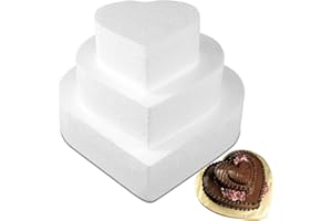 HUYUE Styropor Torte Herz 3 Stöckig Styropor Set 10cm 15cm 20cm Styroportorte