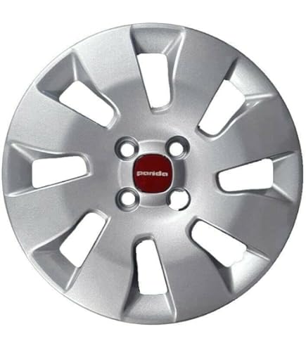 Copricerchi Per Fiat Panda 4x4 2004 (logo Rosso) - Kit Di 4 Pezzi Adattabili, Diametro 14 Pollici | Non Originali - Foto 5
