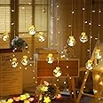 Gesto Plastic 8 Feet 12 Wish Ball Curtain Light 8 Flashing Modes Wish Ball Lights for Home Decoration|Wish Ball String Light for Kids Room,Diwali,Christmas Decoration (Warm White),LED,Corded electric
