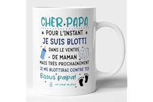 Lalasol Mug Futur Papa – Tasse Futur Papa Idée Cadeau Annonce de Grossesse Homme Enceinte Naissance Bébé Fête Des Pères Noël Anniversaire