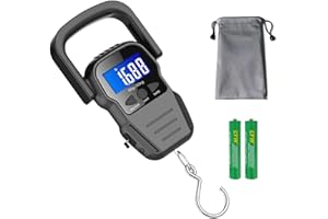 Balance de pêche étanche avec règle, pèse-bagages, pèse-personne, écran LCD rétroéclairé (110 lb / 50 kg) (Nicht wasserdicht)