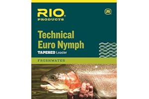 RIO PRODUCTS Rio Produkte Technischer Euro Nymphe Vorfach mit Tippet Ring, schwarz/weiß, 14ft-2X/4X