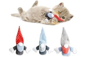 Aibuddy Zabawka z kocimiętką, pluszowe zabawki dla kota z marszczonym papierem, odporne na gryzienie, wypełnione kocimiętką, zabawka do żucia z motywem kota z kreskówki