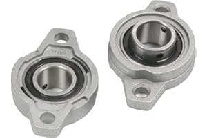 Othmro Lot de 2 Roulements à Coussin à Bride KFL003,Diamètre d'alésage : 1.7 cm Alliage de Zinc/Acier Chromé Auto-Alignant Roulement Monté Sur Bride avec Verrouillage à Vis pour Industrie Machine