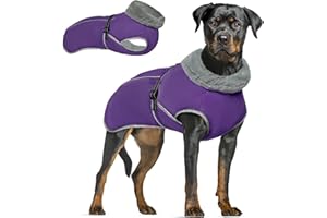 MHAUSTLIE Cappotto Cani Invernale,Impermeabile cappottino caloroso per cane per cani di taglia media e grande,Giacca invernale per cani con fibbia regolabile