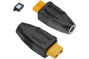 TOALUEA 2 Pièces Adaptateurs XT60 vers DC5521, XT60 Femelle vers DC 5,5 mm x 2,5 mm pour Drone FPV, XT60 vers DC Connecteur pour Fer à Souder TS100 Moniteur Véhicules RC Panneaux Solaires, Plug & Play