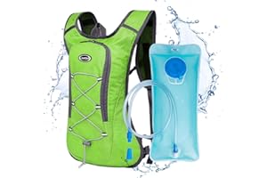 Lixada Trinkrucksack, Wanderrucksack mit 2L Wasserblase, Sportrucksack, Atmungsaktiver Ultraleichter Fahrradrucksack, Laufrucksack für Wandern Klettern, Fahrradfahren, Laufsport, Camping