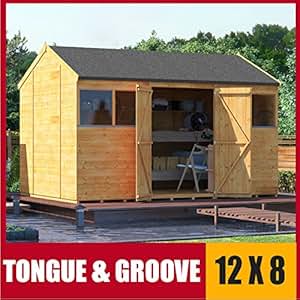 Shed Workshop - Tongue and Groove Reverse Apex Shed Workshop 12ft x 