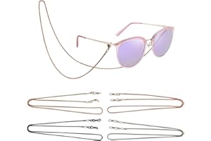 KLOP256 Chaîne de Lunettes, chaîne de Lunettes de Soleil élégantes, chaîne de Lunettes Noire antidérapante en Or Rose argenté pour Femmes 4PCS(Size:4PCS)