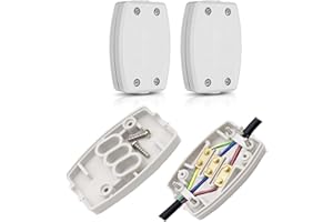 TRLREQ 2Pcs 3 Terminal Electrical Cable Junction Box 13Amp 250v Flex Connector 3 Core Cable Connectors For Indoor Lighting, Electrical Power, Wiring(White)