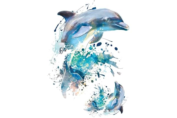 Ideen mit Herz Transferts thermocollants pour textile | DIN A4 | filigrane sans fond | idéal pour les t-shirts et les sacs | repasser des images rapidement et facilement (dauphins)