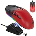 Archer Tech Lab Quest Wireless Gaming Mouse | Multi-Mode Connectivity 2.4Ghz,Bluetooth 5.3 Wired,6 DPI(800-22000),8 RGB Lighting, 7 Keys, 500Mah Battery,1000Hz Polling Rate Ergonomic Design PAW3311