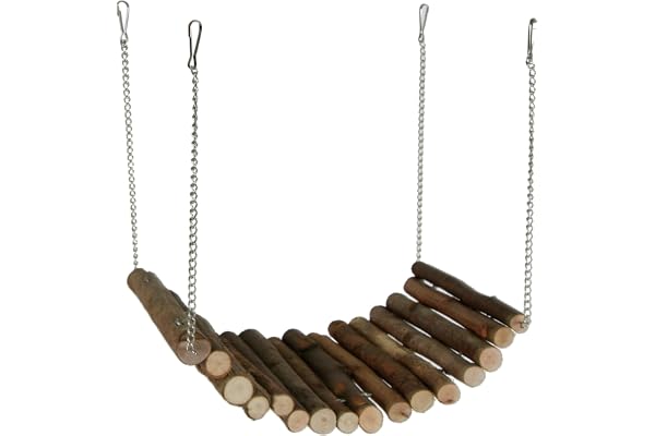 Bubimex - Pont en Bois 100% Naturel - Accessoire Ludique pour Rongeur - Lapin, Cochon d’Inde, Hamster - A Suspendre à la Cage - Installation Facile - Jeu, Décoration et Environnement - 10x20cm