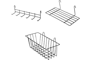 WUZILIN Designerska metalowa kratka ścienna, regał, siatka na zdjęcia, do ściany z kratką, kolor czarny