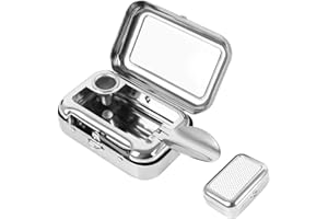 RHZXD Taschenaschenbecher Geruchsdicht aus Edelstahl (6x4x2cm) – Mobiler Aschenbecher für Unterwegs, Outdoor & Reisen | Ultra-Kompakt, Leicht & Geruchssicher
