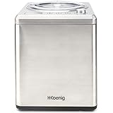 H.Koenig HF340 Macchina per Gelati Verticale, Gelatiera, 2L, Programmabile, Gruppo freddo integrato, Pronto in30/ 40min, Acci