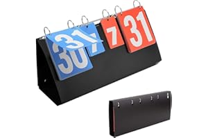 BUTYEAK Tableau de Bord Sportif à 4 Chiffres, Tableau de Bord Portable Score, Flip Tableau De Bord Score, Sports Tableau D'affichage, Tableau de Score de Table de Sport, pour Volley-ball Badminton Football