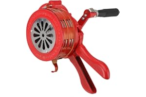 SUDEG 110dB Handsirene Tragbarer Handkurbel Sirenen Aluminiumgehäuse Sirene ,Tragbarer Handkurbel-Alarm Einklappbar Alarmsirene Manuell Betriebenes Sirenen für Feueralarm den Heim,Rot