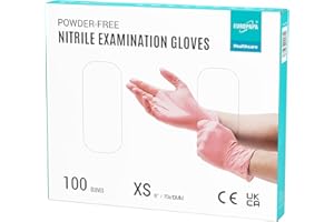 EUROPAPA® 100 x rękawiczki nitrylowe, różowy pudełko, jednorazowe, nitrylowe, bez talku, bez lateksu, niesterylne, bez lateksu (XS, różowe)