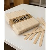 Nistabolje 50Pcs Wooden Tongue Rod Large Wide Abeslang Ice Cream Tongue Pressing Waxing Rod
