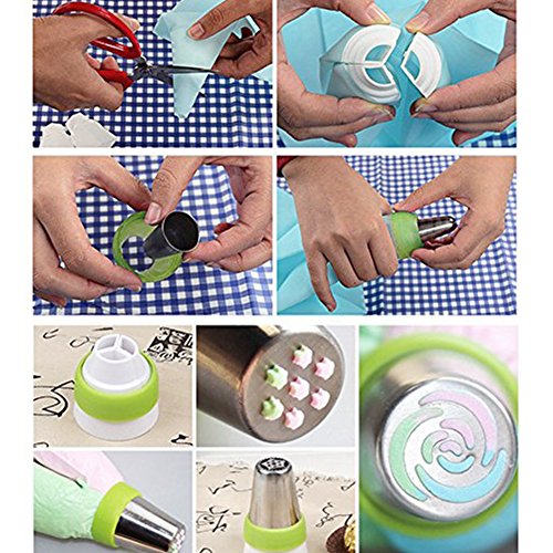 candora® russische Paspelierung Tipps 46pcs 25 Set integrierter Formen Kuchen dekorieren Mund Edelstahl groß Größe Kuchen dekorieren Tools - 7