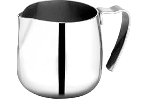 VIA CREMA Jarra espumadora de leche de acero inoxidable para cafetera Jarra espumadora de leche para cafetera