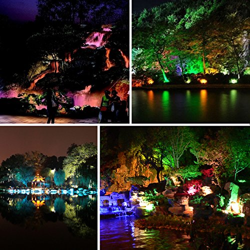 Minger LED Fluter RGB 10W Strahler Außen Mit 24 Tasten Fernbedienung, 16 Farbwechsel, Wasserdicht IP66 Spotbeleuchtung Garten Stimmungslichter - 7