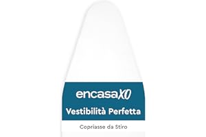 Encasa XO Housse Table à Repasser avec Feutre épaisseur 4 mm - Blanc - Plain Couleurs Cotton, Elastic (Convient à la Norme Large Boards of 125x39 cm) Réfléchissant à la Chaleur