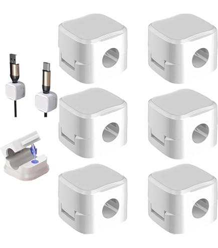 Supporto Magnetico Per Cavi, 6 Pezzi, Clip Magnetiche Per Cavi Clip Magnetiche Per Scrivania Comodino Cavi Di Ricarica Hdmi Usb Cavi Audio Nero 87540765