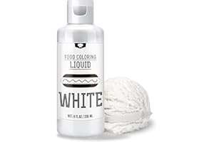 VIBRANDYE Lebensmittelfarbe - 236ml Flüssige Lebensmittel Farben zum Backen, Kuchen Dekorieren, Zuckerguss, Kekse und Macaron - Zuckerfrei Food Coloring für Getränken, Osterei, Seifen und Basteln (Weiß)