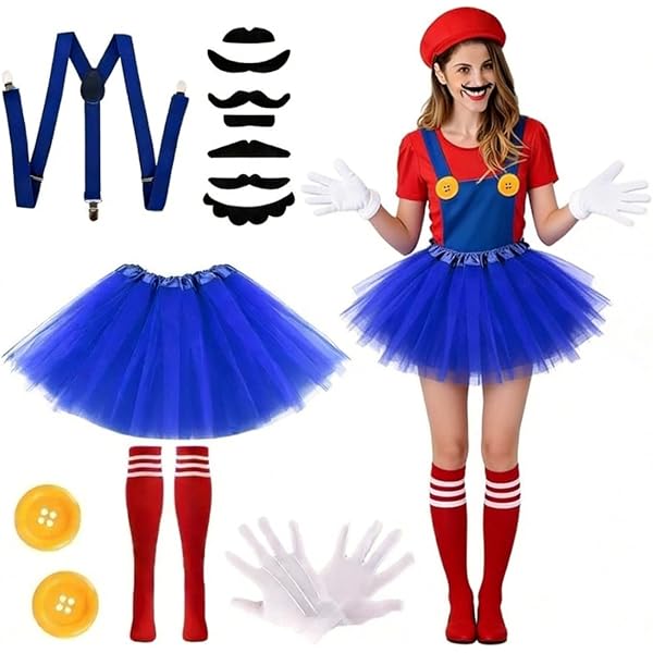 Super Luigi Cosplay Kostüm Erwachsener Jumpsuit Barthut Männer Und Frauen Set Ki