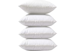 Silent Dreams Duck Feather Cushion Pad 40 x 40 cm (16" x 16") Inner Insert Filler with 100% Cotton Down Proof Cover Machine Washable Pack of 2