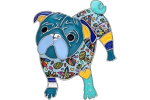 DOWAY Cartoon Süß Emaille Mops Hund Brosche Rucksäcke Abzeichen Kleidung Taschen Schmuck für Frauen Mädchen Geschenke