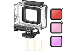 ShipeeKin Unterwasser wasserdichte Schutzhülle Schutzgehäuse Tauchgehäuse Ersatz mit Rotfilter & Anti-Beschlag-Einsätze geeignet für Gopro Hero 7 Black/ (2018) 6/5 Kamera