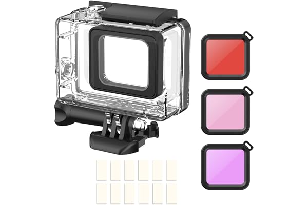 ShipeeKin Boîtier étanche de Rechange avec filtres Rouges et Inserts antibuée Compatible avec Gopro Hero 7Black/ (2018) / 6/5, Coque de Protection pour la plongée